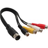 InLine DIN Adapterkabel 5pol DIN Stecker auf 4x Cinch Buchse, 0,2m