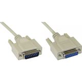 (€4,45*/1m) 2.00m InLine Audio Anschlusskabel UL2464 15pol Buchse auf 15pol Stecker beige