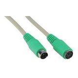 (€2,45*/1m) 2.00m InLine PS/2 Verlängerungskabel PS/2 Buchse auf PS/2 Stecker beige grüne Stecker