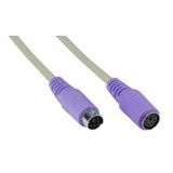 (€0,98*/1m) 5.00m InLine PS/2 Verlängerungskabel PS/2 Buchse auf PS/2 Stecker beige violette Stecker
