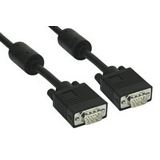 (€2,30*/1m) 3.00m InLine S-VGA Anschlusskabel doppelt geschirmt VGA 15pol Stecker auf VGA 15pol Stecker Schwarz blauer Stecker / Ferritkern