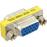 InLine VGA Mini Gender Changer VGA 15pol Stecker auf VGA 15pol Buchse Silber