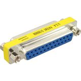 InLine Seriell Mini Gender Changer D-Sub 25pol Buchse auf D-Sub 25pol Buchse Silber