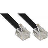 (€0,49*/1m) 10.00m InLine ISDN Anschlusskabel RJ12 Stecker auf RJ12 Stecker Schwarz