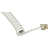 (€1,95*/1m) 2.00m InLine Telefon Anschlusskabel Spiralkabel RJ10 Stecker auf RJ10 Stecker Weiß 4P4C