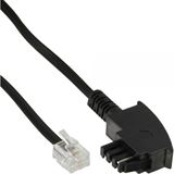 (€0,33*/1m) 15.00m InLine TAE-F Anschlusskabel TAE-F Stecker auf RJ11 Stecker Schwarz für Telekom/Siemens-Geräte