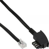 (€0,65*/1m) 6.00m InLine TAE-N Verbindungskabel gebrückt TAE-N Stecker auf RJ12 Stecker Schwarz