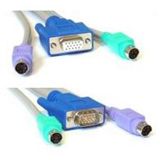 (€4,94*/1m) 1.80m InLine KVM Anschlusskabel VGA 15pol Stecker + 2xPS2 Stecker auf VGA 15pol Buchse + 2xPS2 Stecker Schwarz