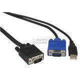 (€3,97*/1m) 3.00m InLine KVM Anschlusskabel VGA 15pol Stecker + 2xPS2 Stecker auf VGA 15pol Stecker Schwarz