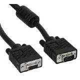 (€6,90*/1m) 1.00m InLine S-VGA Verlängerungskabel doppelt geschirmt VGA 15pol Buchse auf VGA 15pol Stecker Schwarz Ferritkern